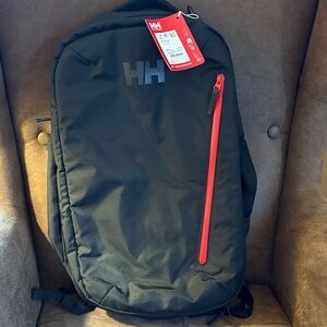 Helly Hansen Black Backpack with Red Zipper